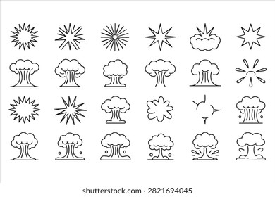 Minimal Comic Explosion and Smoke Cloud Icon Pack for Graphic Effects