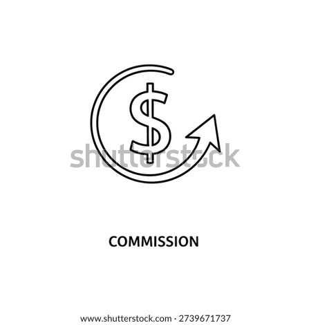 Minimal commission payout line icon on white background, perfect for business finance, payroll, earnings, sales incentives, and corporate compensation visuals.
