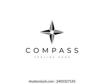 minimal compass star logo design