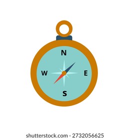Minimal compass vector illustration symbolizing navigation, direction, guidance, and exploration. Suitable for maps, travel design, outdoor themes, navigation apps, and infographic elements.