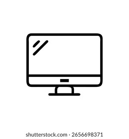 Minimal computer monitor icon for tech, office, and digital workspace design.