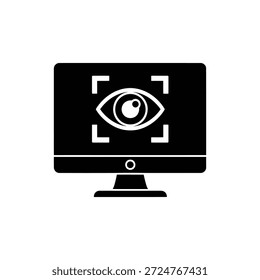 Icono de monitor de escaneo ocular de visión por computadora mínima