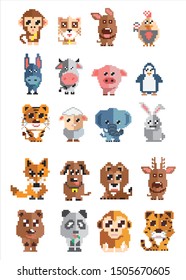 minimal concept with animal pixel design  ; Vector Illustration