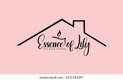 Minimal concept of candles logo design