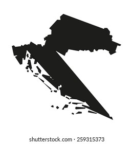 Minimal concept of the geographical map of Croatia