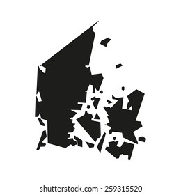 Minimal concept of the geographical map of Denmark
