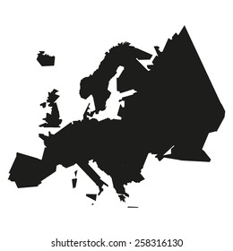 Minimal concept of the geographical map of Europe