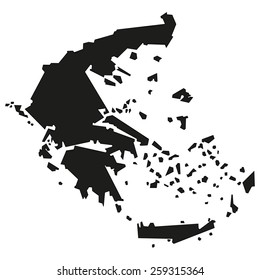 Minimal concept of the geographical map of Greece