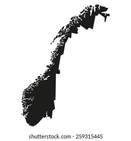 Minimal concept of the geographical map of Norway