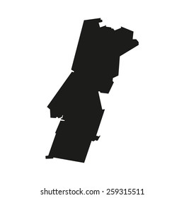 Minimal concept of the geographical map of Portugal