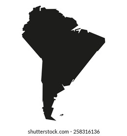 Minimal concept of the geographical map of South America