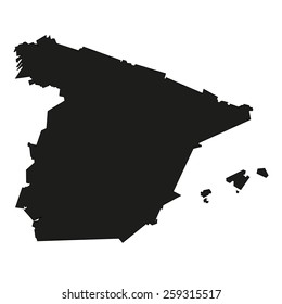 Minimal concept of the geographical map of Spain