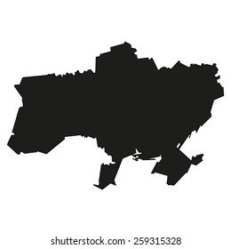 Minimal concept of the geographical map of Ukraine