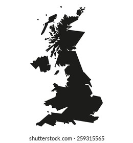 Minimal concept of the geographical map of United Kingdom