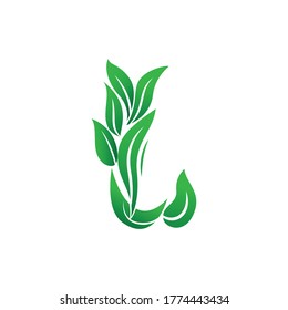 Concepto mínimo del logotipo de la letra inicial de la planta L