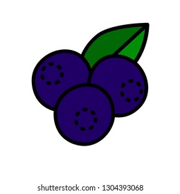 Minimal concept line art blueberry icon for cafeteria, restaurant logo, food product design, web, poster, banner, flyer