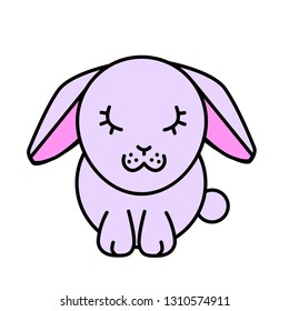 Minimal concept line art easter bunny icon for logo, design greeting card, web, poster, banner, flyer