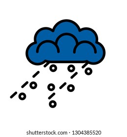 Minimal concept line art hail rainy storm  day weather climate icon for meteorology logo, design, web, poster, banner, flyer
