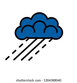 Minimal concept line art rainy stormy day weather climate icon for meteorology logo, design, web, poster, banner, flyer
