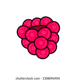 Minimal concept line art raspberry icon for cafeteria, restaurant logo, food product design, web, poster, banner, flyer
