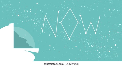 Minimal concept with space for your message. Use any word instead of "now". Add creativity to your project!