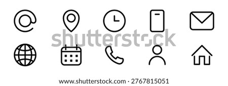 Minimal Contact and Navigation Icons Set