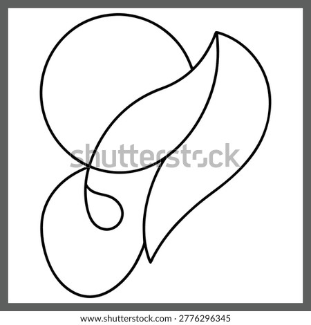Minimal Continuous Line Abstract Shapes Modern Artistic Line Drawing