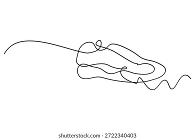 Mínima linha contínua abstrata tênis arte com fluxo rabiscado, ritmo contorno moderno suave, conceito de calçado artístico, adequado para marca criativa, cartazes, decoração e estilos de vida minimalistas