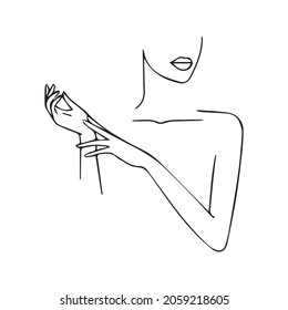 MÍNIMO Arte De Dibujo De Líneas Continuas.