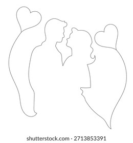 Minimal Continuous Line Drawing of Hands Making a Heart for Unity and Love