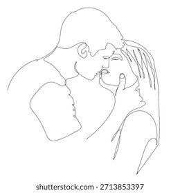 Minimal Continuous Line Drawing of Hands Making a Heart for Unity and Love