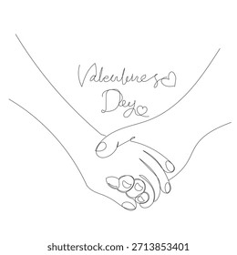 Minimal Continuous Line Drawing of Hands Making a Heart for Unity and Love