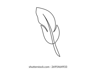 Ilustración vectorial de dibujo de contorno de plumas de línea continua mínima