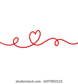 Corazón de línea continua mínima: símbolo de amor Abstractas elegante, ilustración minimalista de arte de una línea