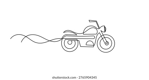 Minimal Continuous Line Motorcycle Illustration with Retro Style. Minimal Continuous Line Motorcycle Illustration with Retro Style