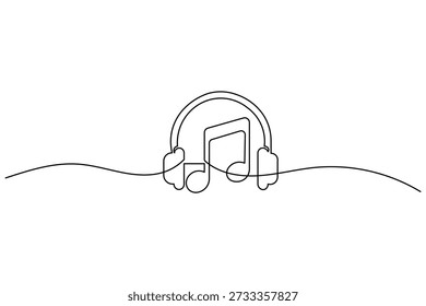 Minimal durchgehende Linienmusik Noten abstrakte Melodie Symbol für modernes kreatives Design und Dekoration