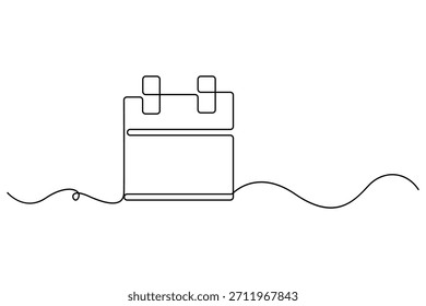 Dibujo continuo mínimo de una línea de un esquema de calendario Ilustración simple del planificador de fechas
