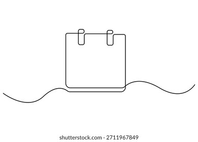 Dibujo continuo mínimo de una línea de un esquema de calendario Ilustración simple del planificador de fechas
