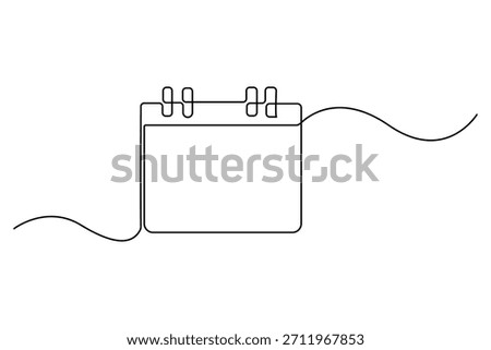 Minimal continuous one line drawing of a calendar outline simple date planner illustration
