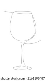 Minimal continuous one line glass of champagne or sparkle wine design vector