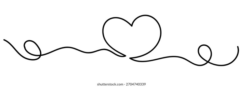 Dibujo de amor de una línea continua mínima, Vector png