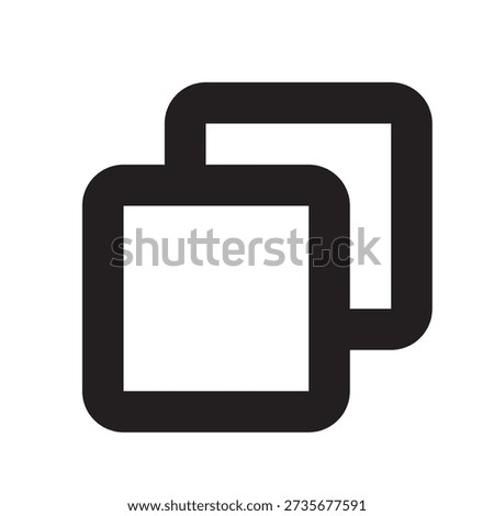 Minimal Copy Icon, Rounded Outline Duplicate Symbol for App and Web UI. Editable stroke and pixel perfect at 24x24px
