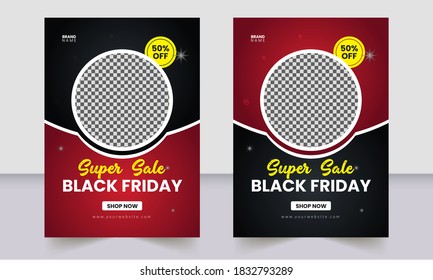 Minimal Corporate Business Black Friday Flyer Template Design Use For Shopping, Discount, Offer, Advertisement, Poster.