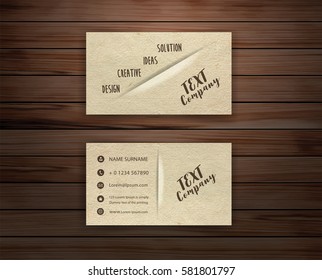 Minimal Corporate Business card, Image trace of brown paper texture for design work