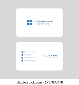 Minimal Corporate Business card, Simple blue business card template, Visiting card template with editable vector file.