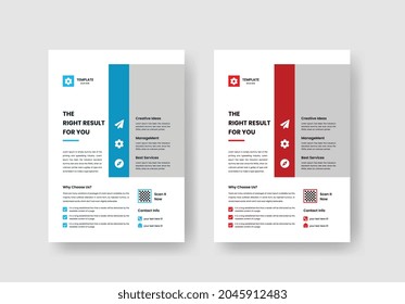 Minimal Corporate Business Flyer poster pamphlet brochure cover design layout background, two colors scheme, vector template in A4 size