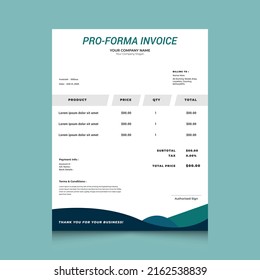 Minimal Corporate Business Invoice Design Template. Design For Invoice, Letterhead, Order form, Receipt, Proforma. Business Stationery Design. Print ready invoice template.