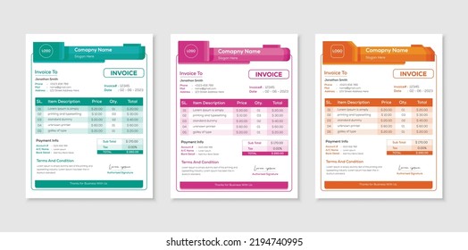 Minimal Corporate Business Invoice design template, print ready invoice template, Invoice minimal design template. Bill form business invoice accounting.