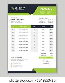 Minimal Corporate Business Invoice Design Vorlage Vektorgrafik Rechnung Formular Preis Rechnung.
Kreative Rechnungsvorlage, Vektorgrafik. Design-Vorlage für Geschäftskunden-Designverträge.