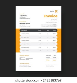 Minimal Corporate Business Invoice design template, Business Stationery Design